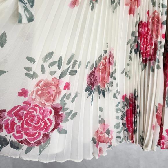 Free People Pleated Minidress Size Small Lace Trim Floral  Flare Tank Style - Picture 5 of 10